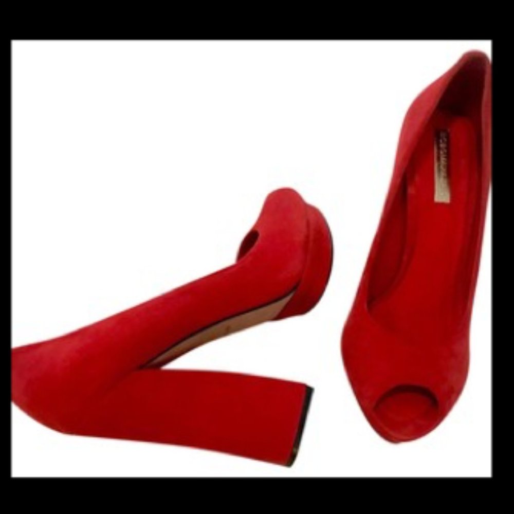 BCBG MaxAzria Orange Red Vero Cuoio Platforms